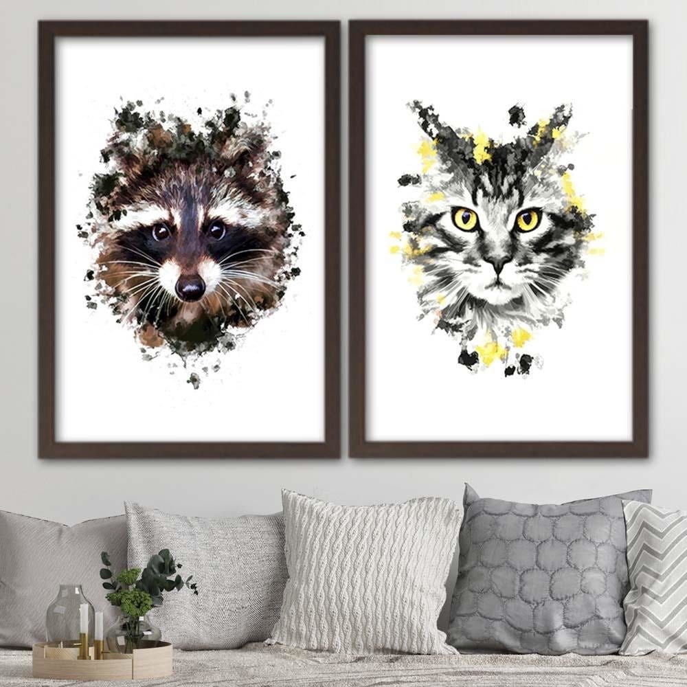Glezna brūnā rāmī - The Raccoon  Home Trends DECO