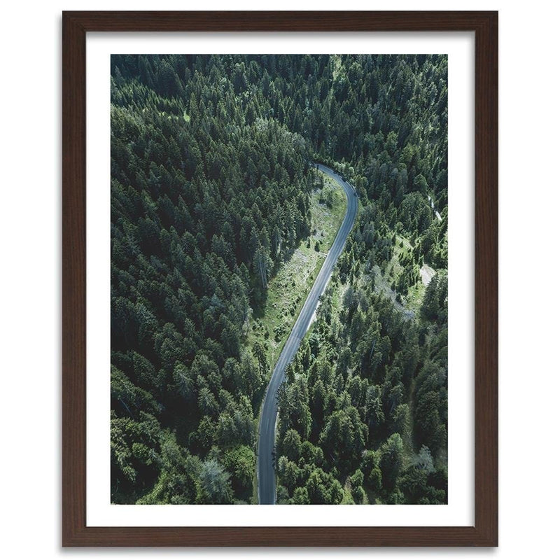 Glezna brūnā rāmī - The Road In The Forest  Home Trends DECO