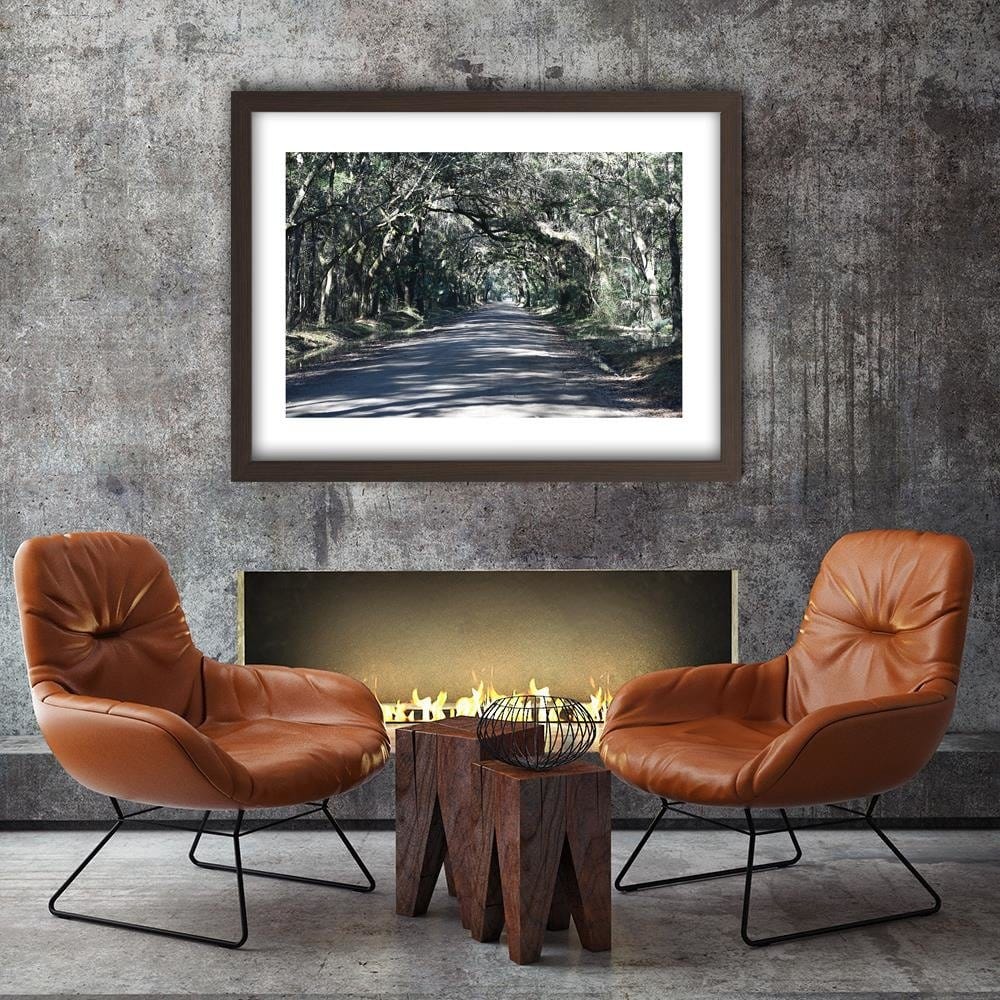 Glezna brūnā rāmī - The Road Through Thick Forest  Home Trends DECO