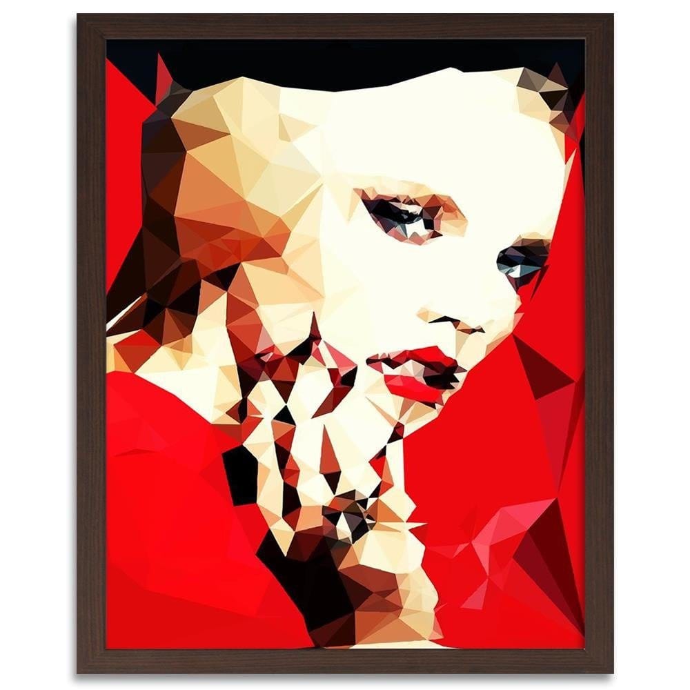 Glezna brūnā rāmī - The Woman In Red  Home Trends DECO