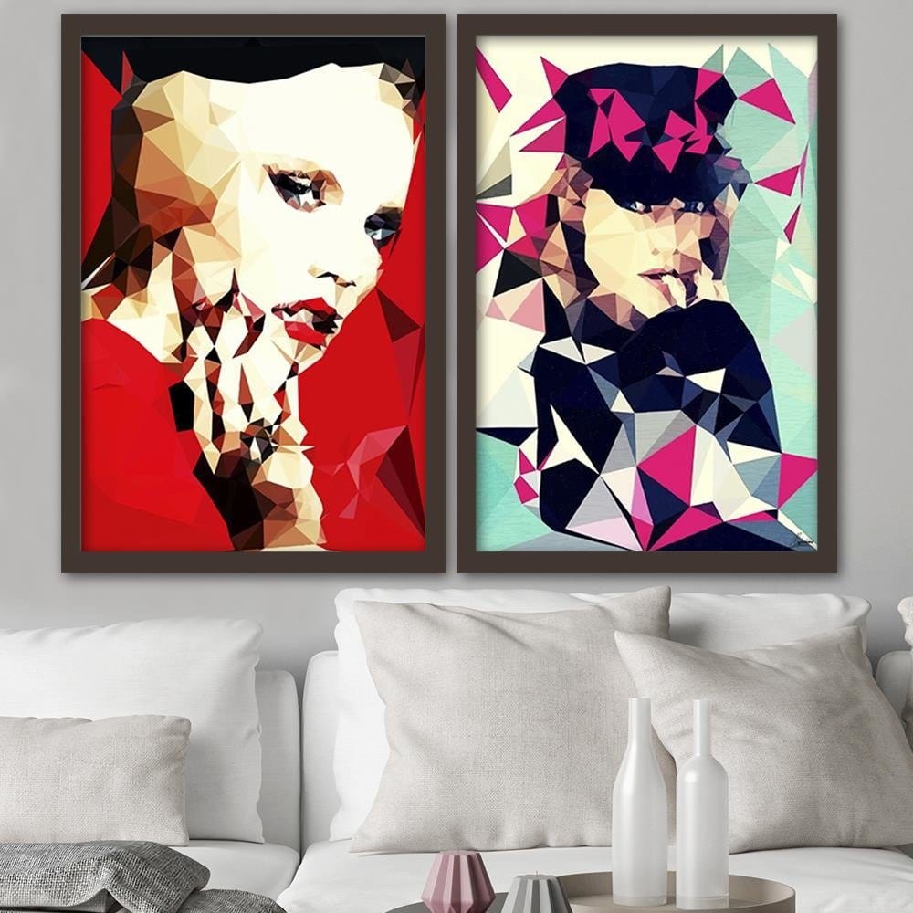 Glezna brūnā rāmī - The Woman In Red  Home Trends DECO