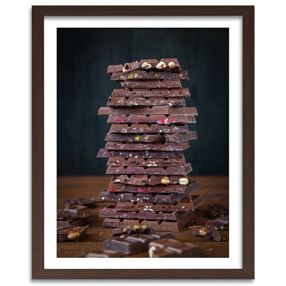Glezna brūnā rāmī - Tower With Chocolate Dessert  Home Trends DECO