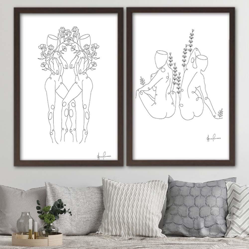 Glezna brūnā rāmī - Twins  Home Trends DECO