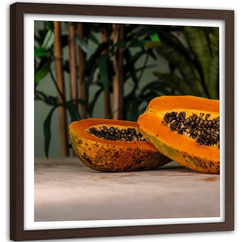 Glezna brūnā rāmī - Two Halves Of Papaya  Home Trends DECO