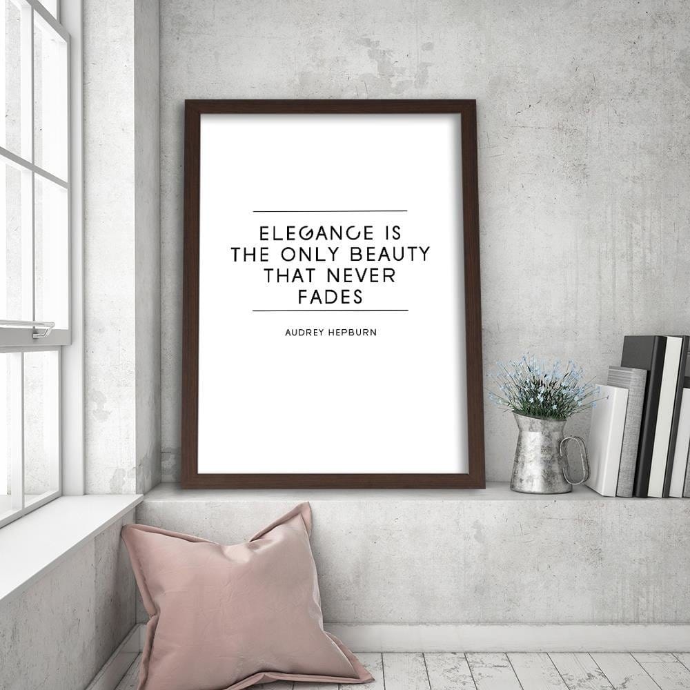 Glezna brūnā rāmī - Typography Elegance  Home Trends DECO