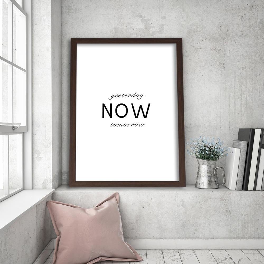 Glezna brūnā rāmī - Typography Yesterday Today Tomorrow  Home Trends DECO