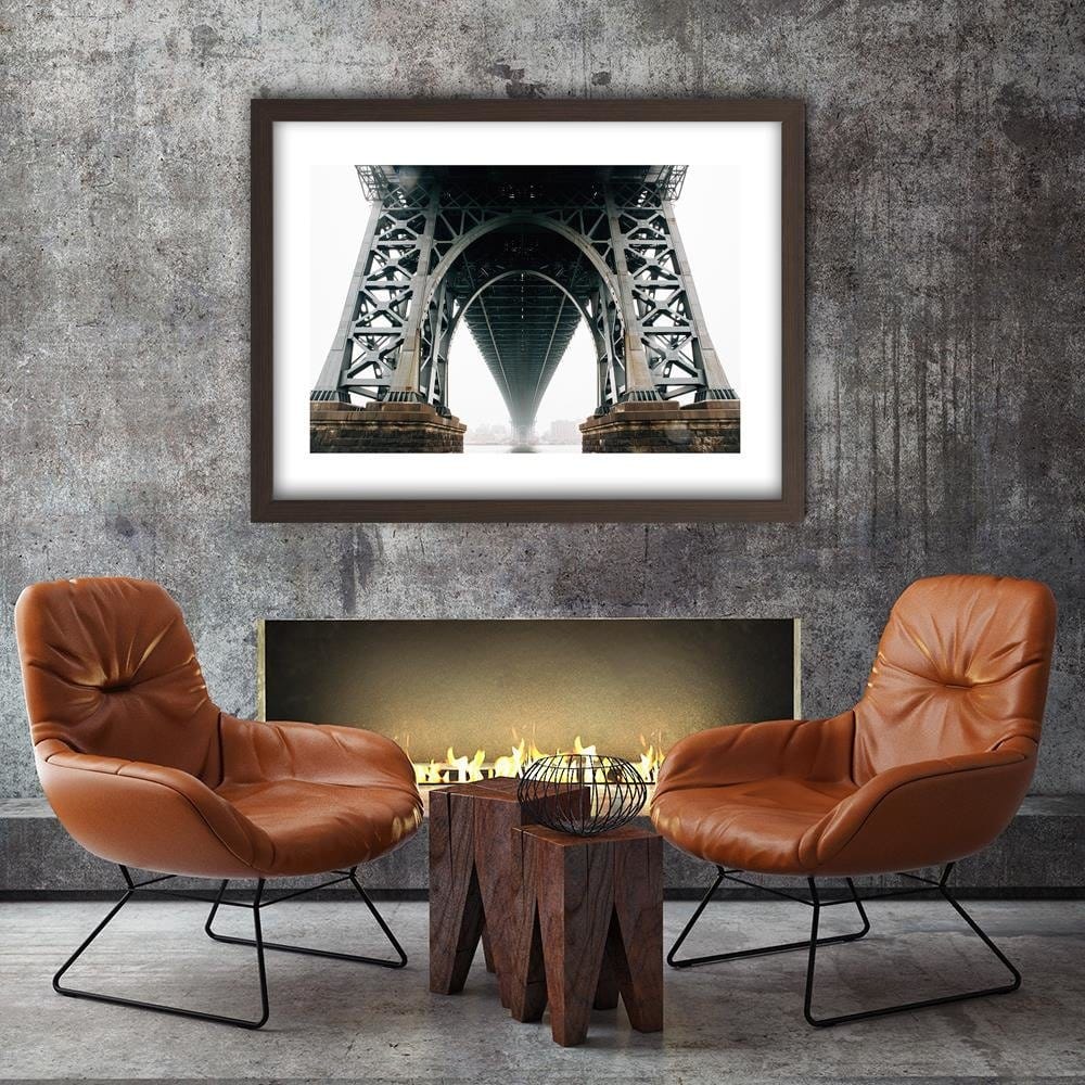 Glezna brūnā rāmī - Under The Brooklyn Bridge  Home Trends DECO