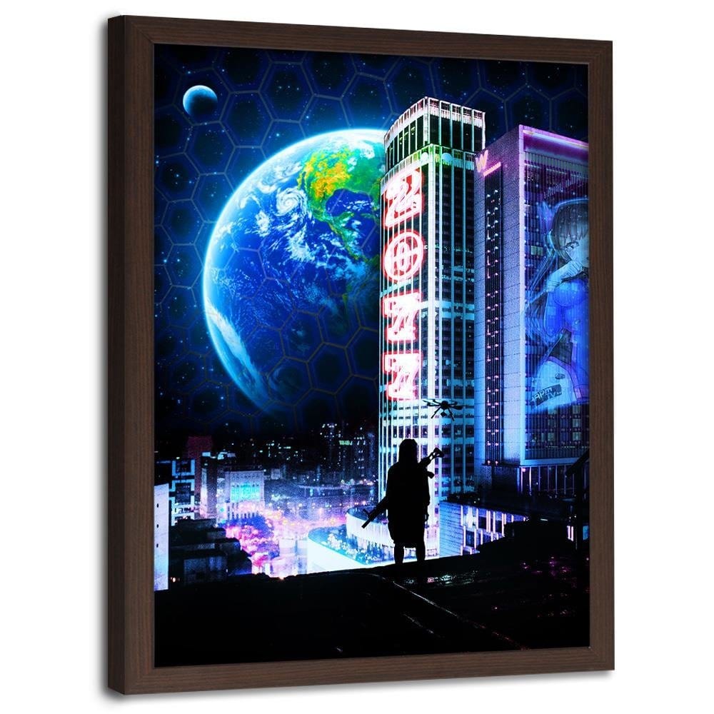 Glezna brūnā rāmī - Visual Art Blue  Home Trends DECO
