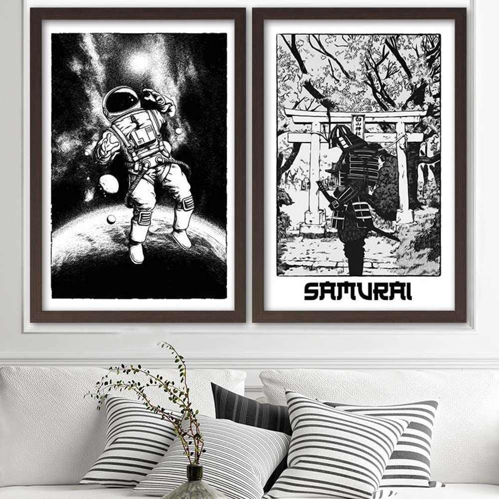 Glezna brūnā rāmī - White Samurai  Home Trends DECO