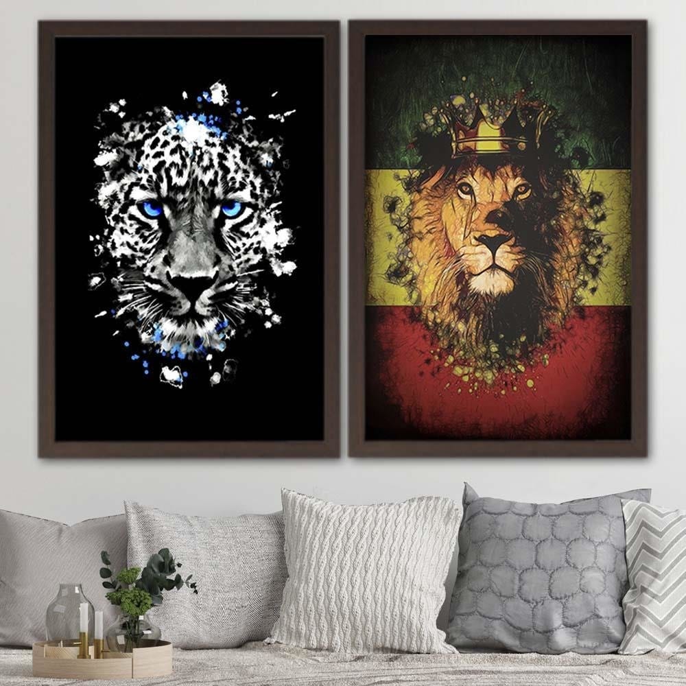 Glezna brūnā rāmī - Wild Leopard  Home Trends DECO