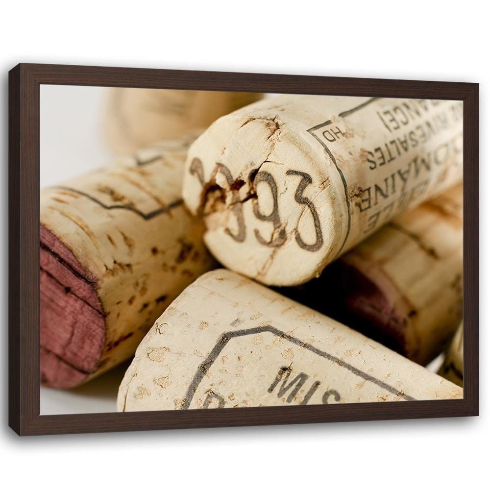 Glezna brūnā rāmī - Wine Corks 2  Home Trends DECO