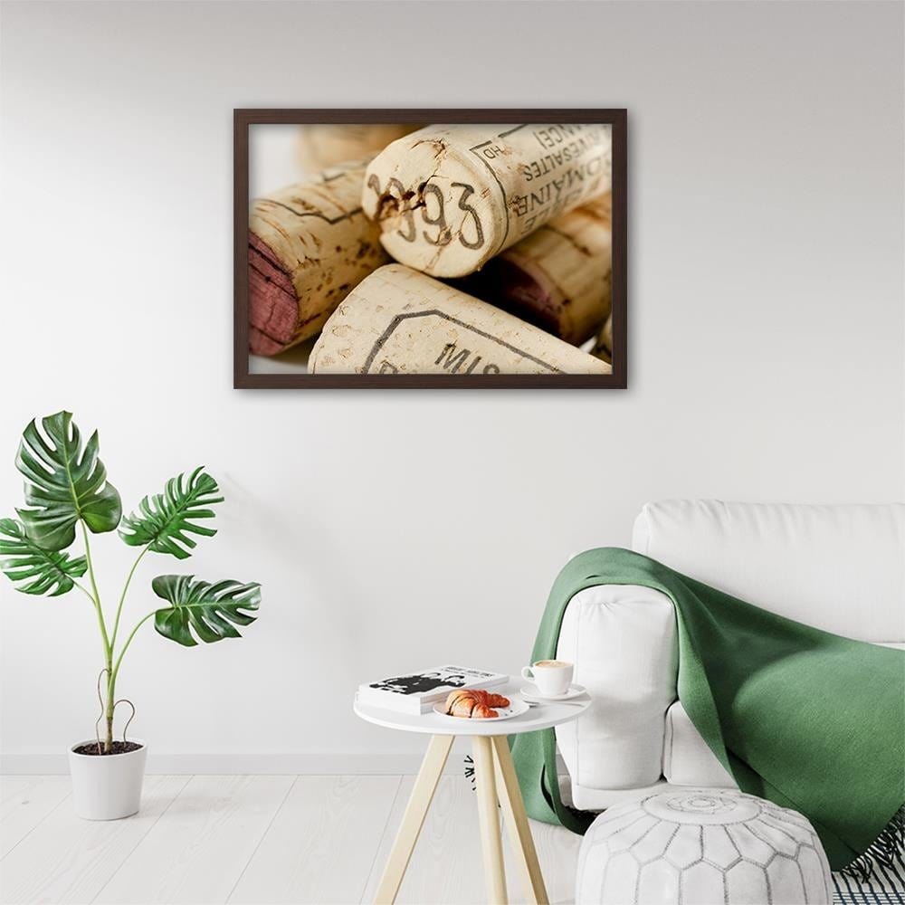 Glezna brūnā rāmī - Wine Corks 2  Home Trends DECO