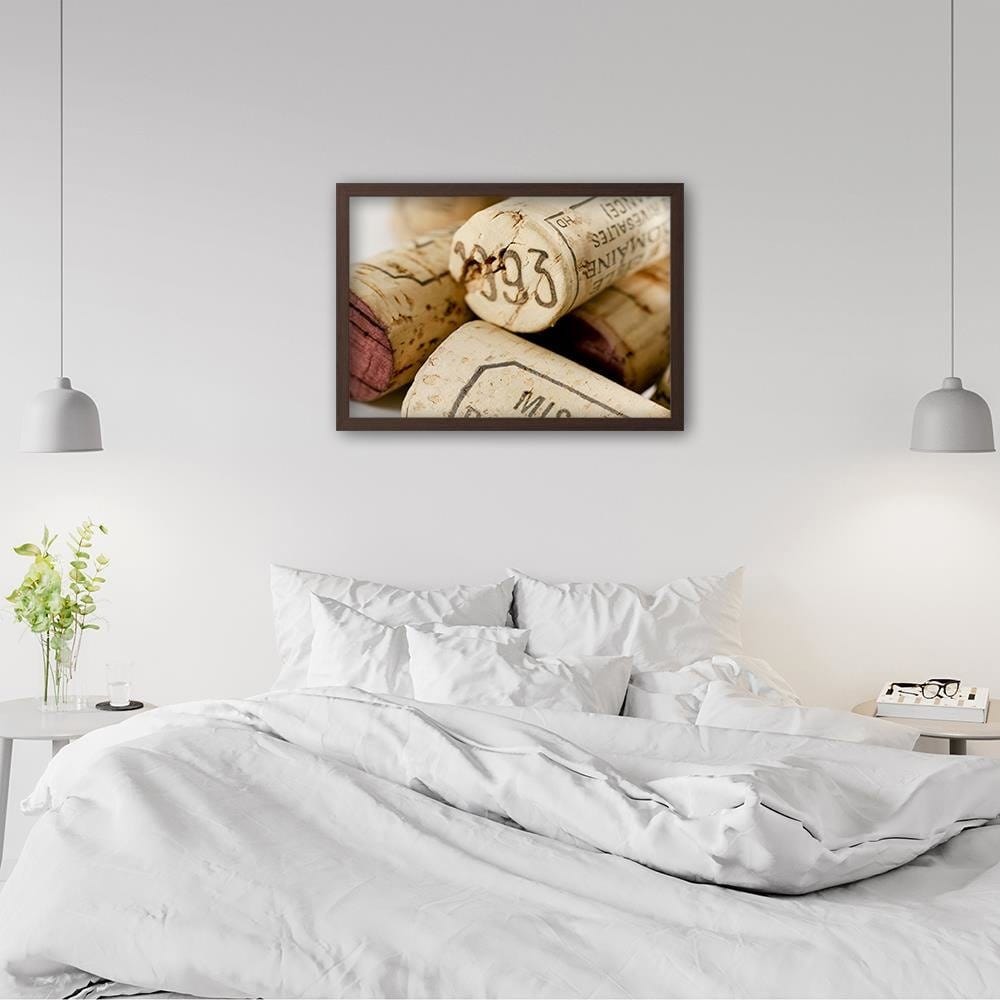 Glezna brūnā rāmī - Wine Corks 2  Home Trends DECO