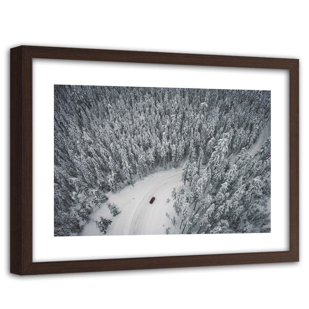 Glezna brūnā rāmī - Winter Forest  Home Trends DECO