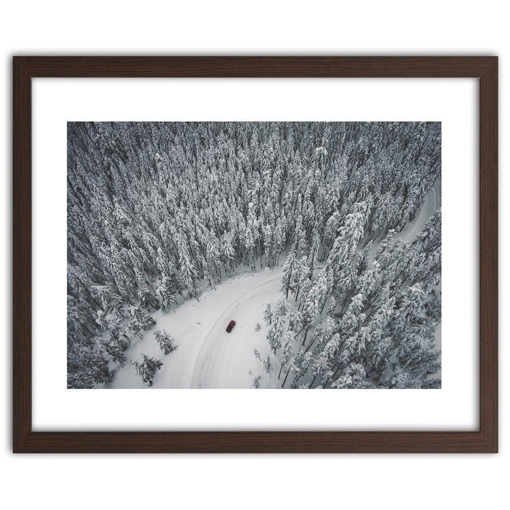 Glezna brūnā rāmī - Winter Forest  Home Trends DECO