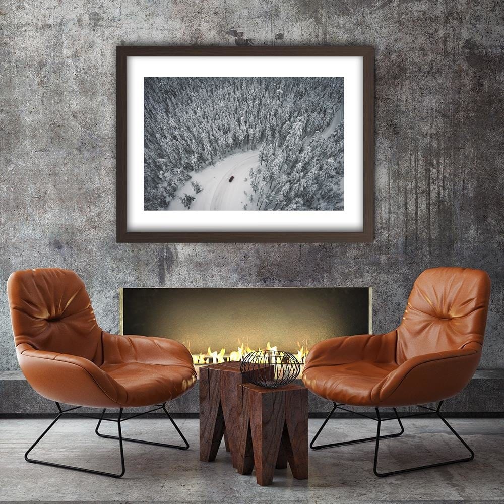 Glezna brūnā rāmī - Winter Forest  Home Trends DECO
