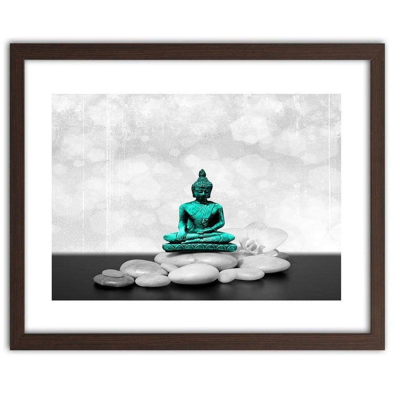 Glezna brūnā rāmī - Zen Buddha On The Rocks  Home Trends DECO