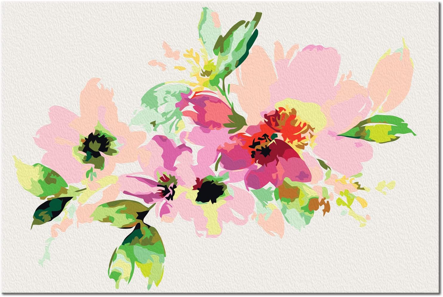 Glezna izkrāso pēc cipariem - Colourful Flowers 60x40 cm Artgeist