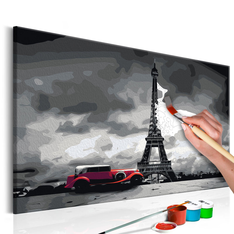 Glezna izkrāso pēc cipariem - Paris (Red Limousine) 60x40 cm Artgeist