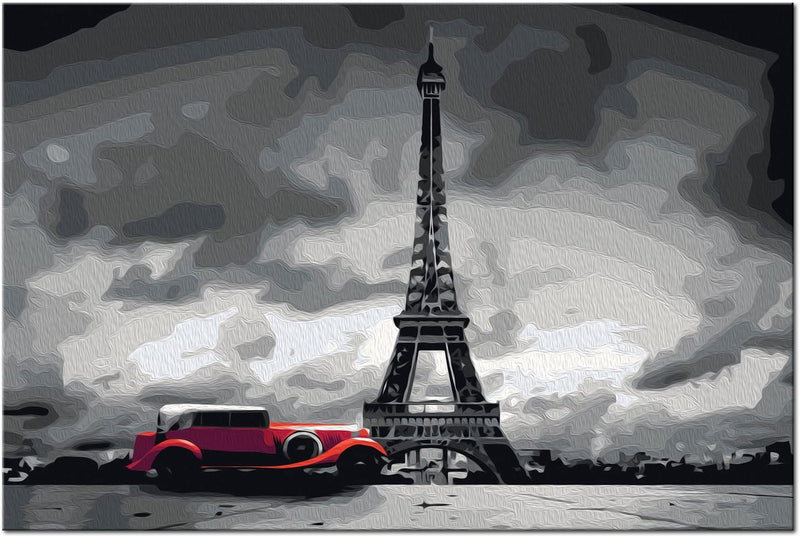 Glezna izkrāso pēc cipariem - Paris (Red Limousine) 60x40 cm Artgeist