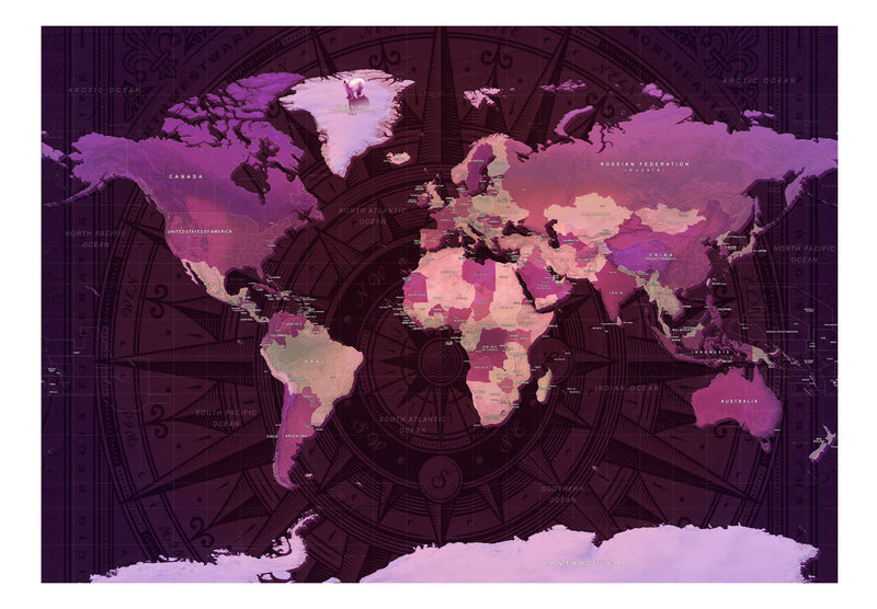 Fototapetes - Violeta pasaules karte