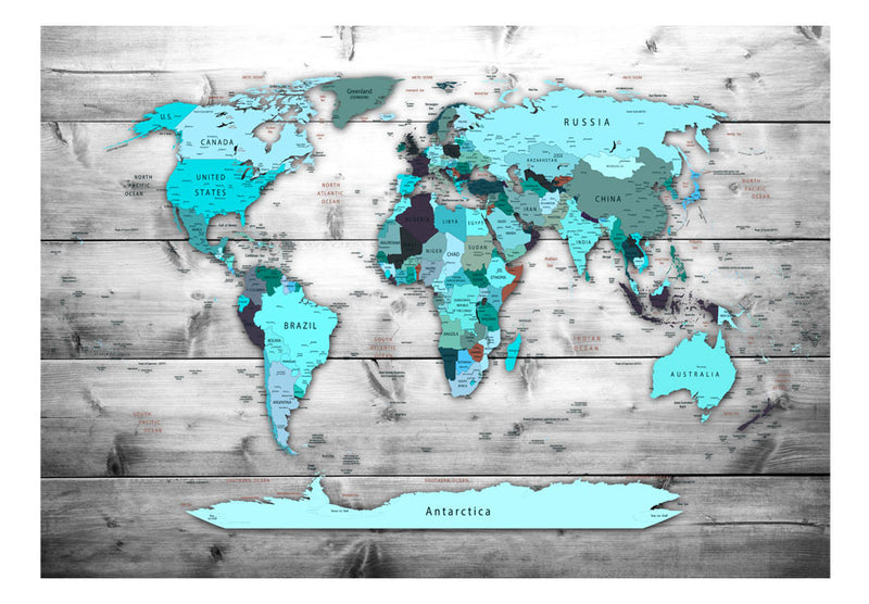 Fototapetes - Pasaules karte  Zilie kontinenti