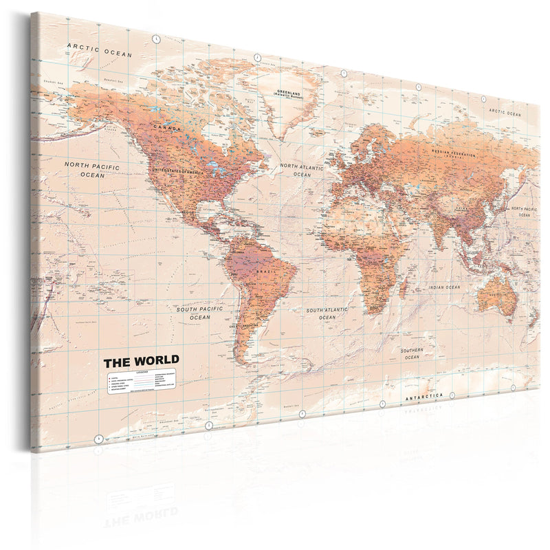 Glezna - World Map_ Orange World Home Trends