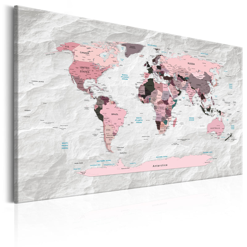 Glezna - World Map_ Pink Continents Home Trends