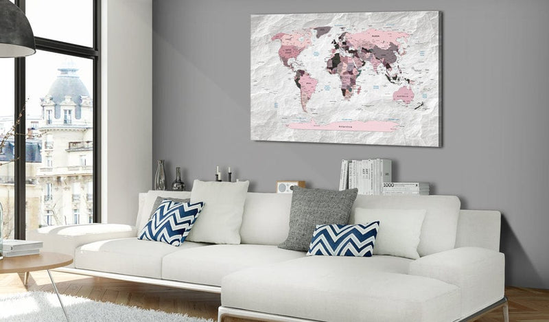 Glezna - World Map_ Pink Continents Home Trends