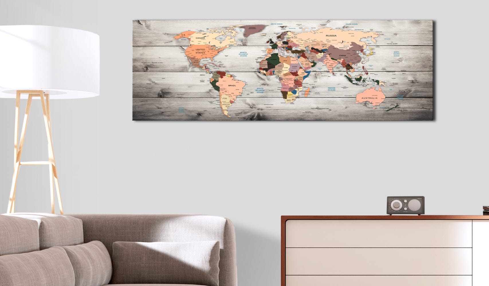 Glezna - World Maps_ Wooden Travels Home Trends