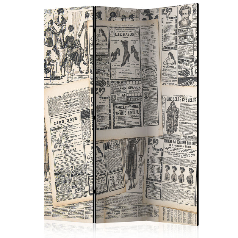 Aizslietnis 3-daļīgs - Vintāžas laikraksti (135x172cm)