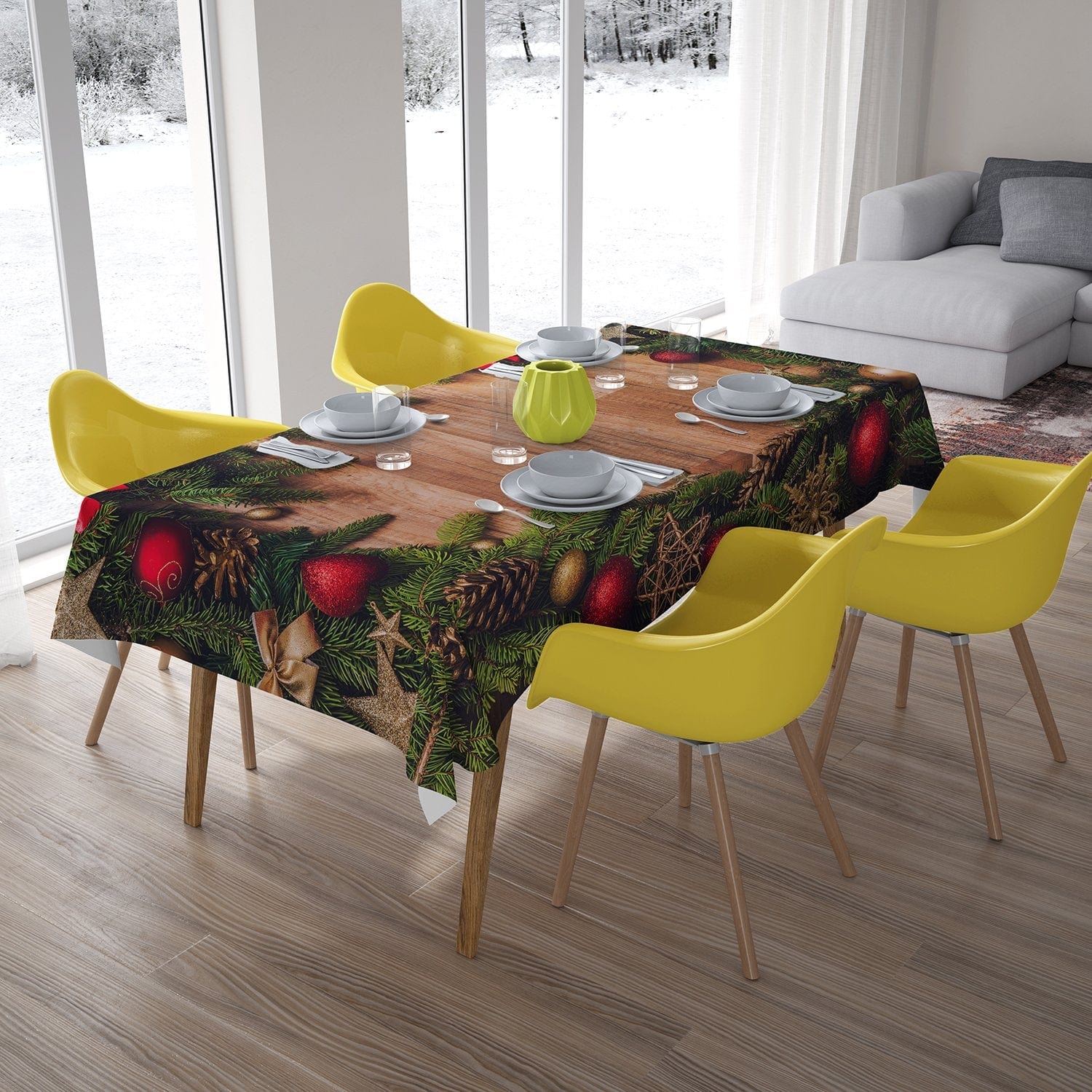 Ziemassvētku Galdauts - Ziemassvētku vintāžas dekorācijas Home Trends